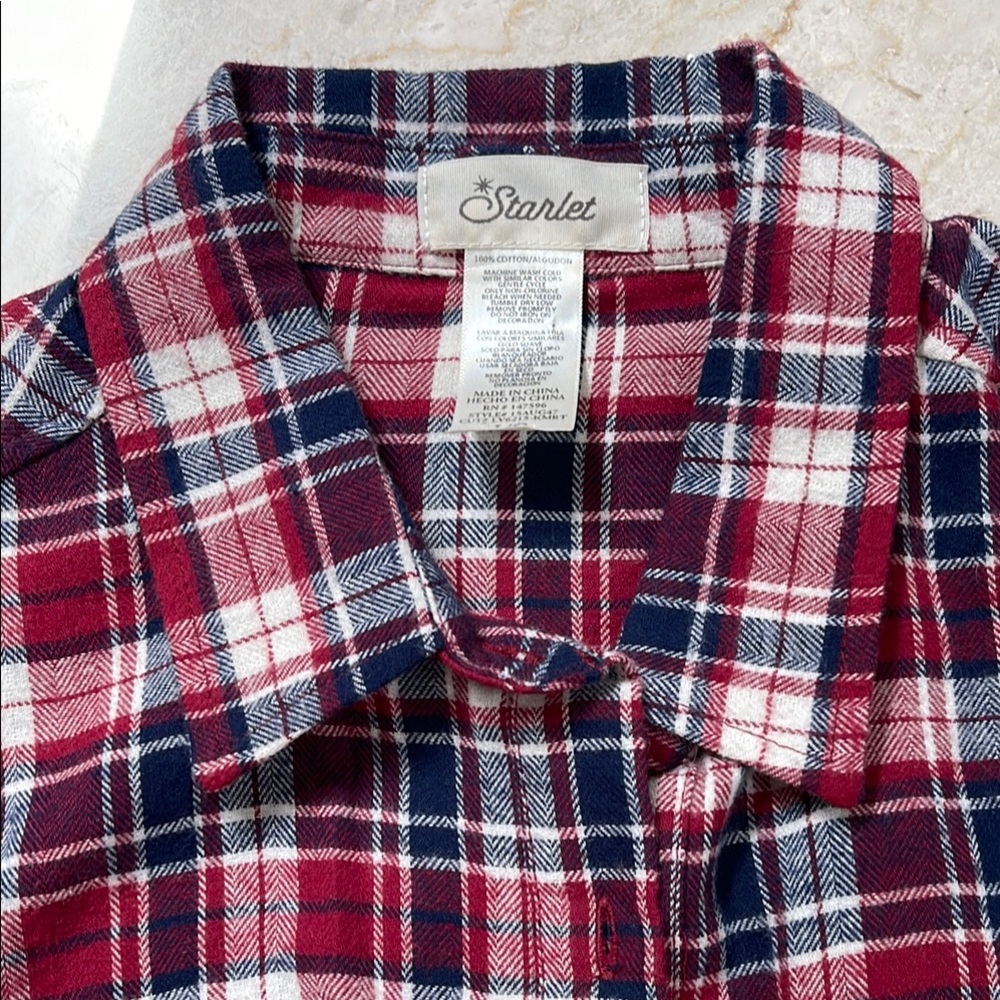 Starlet Red and Blue Plaid Shirt - women’s size Large